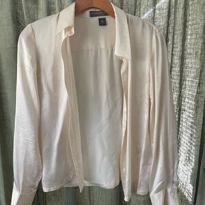 Josephine Chaus Cream Lightweight Satin Blouse